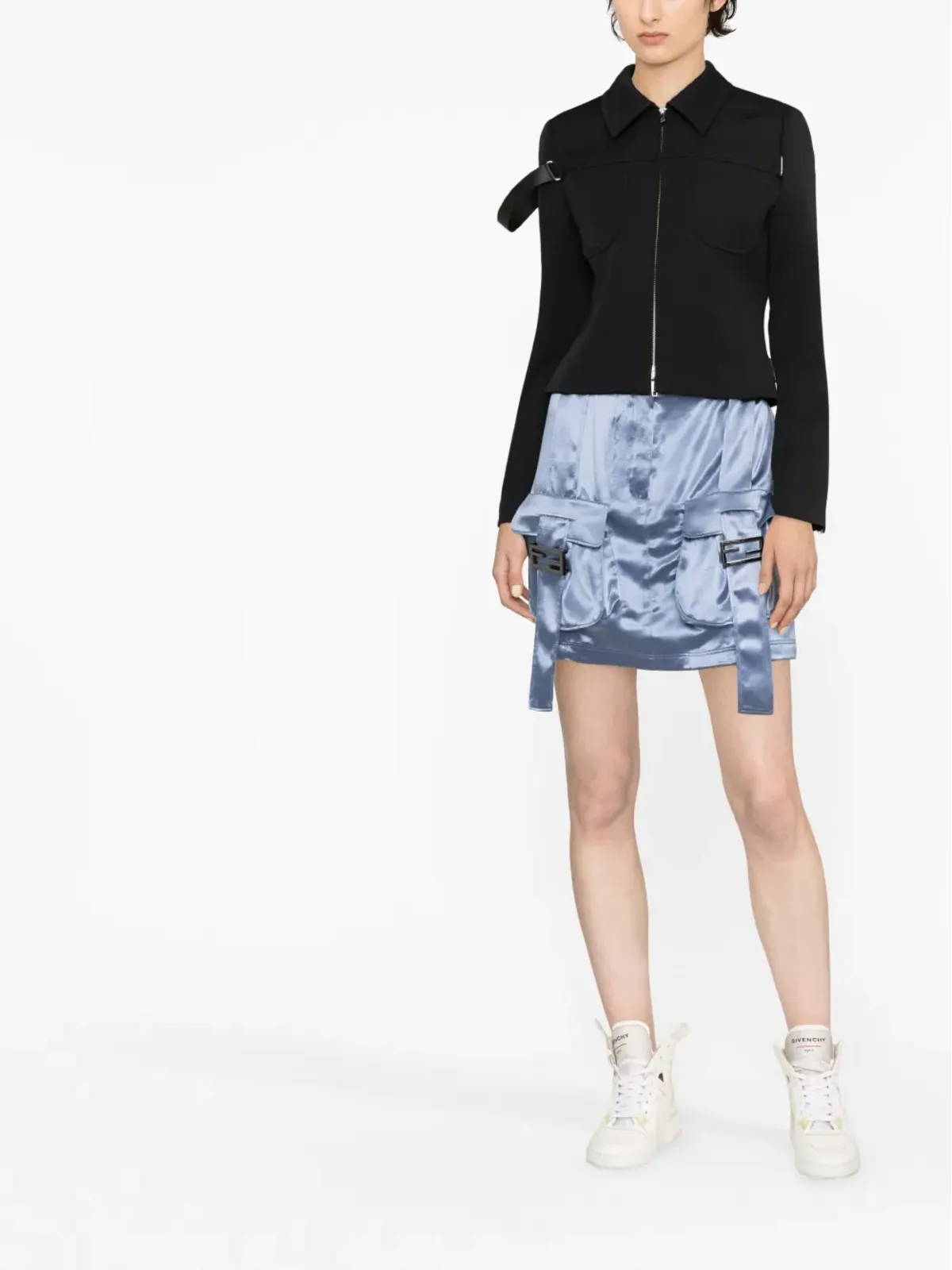 FENDI カーゴポケット付きサテンミニスカート - 画像2