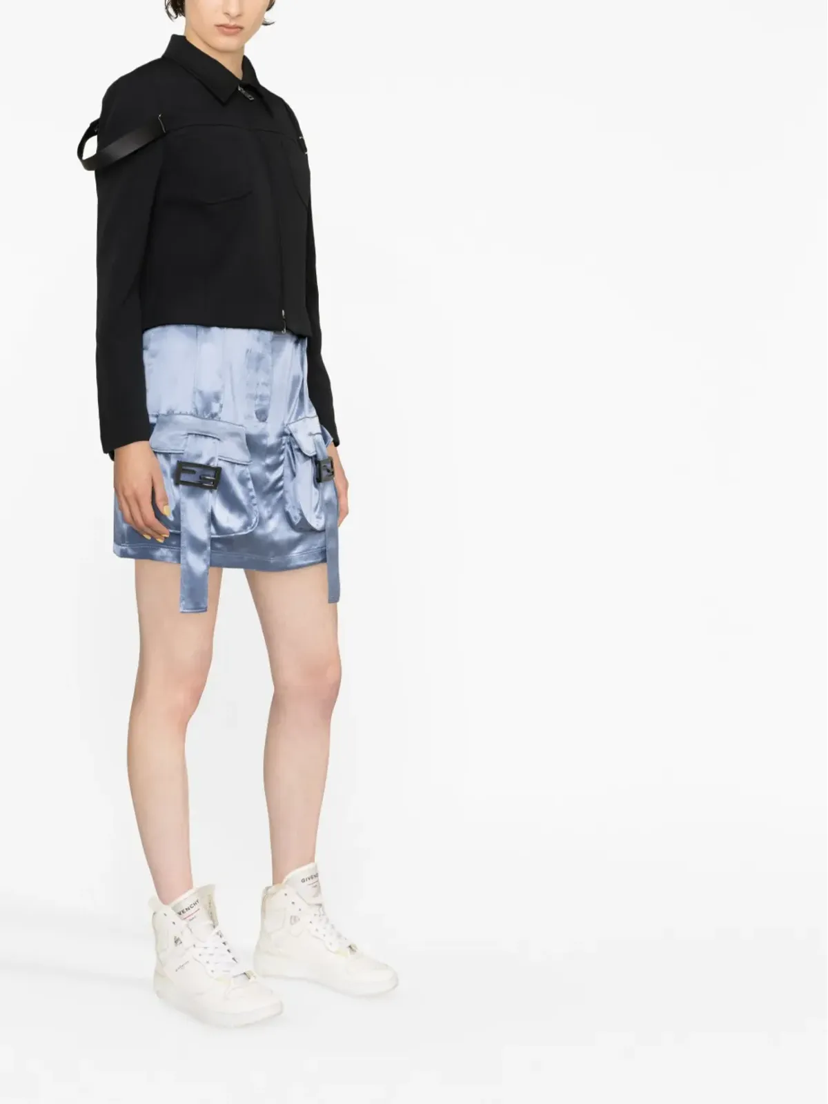 FENDI カーゴポケット付きサテンミニスカート - 画像4