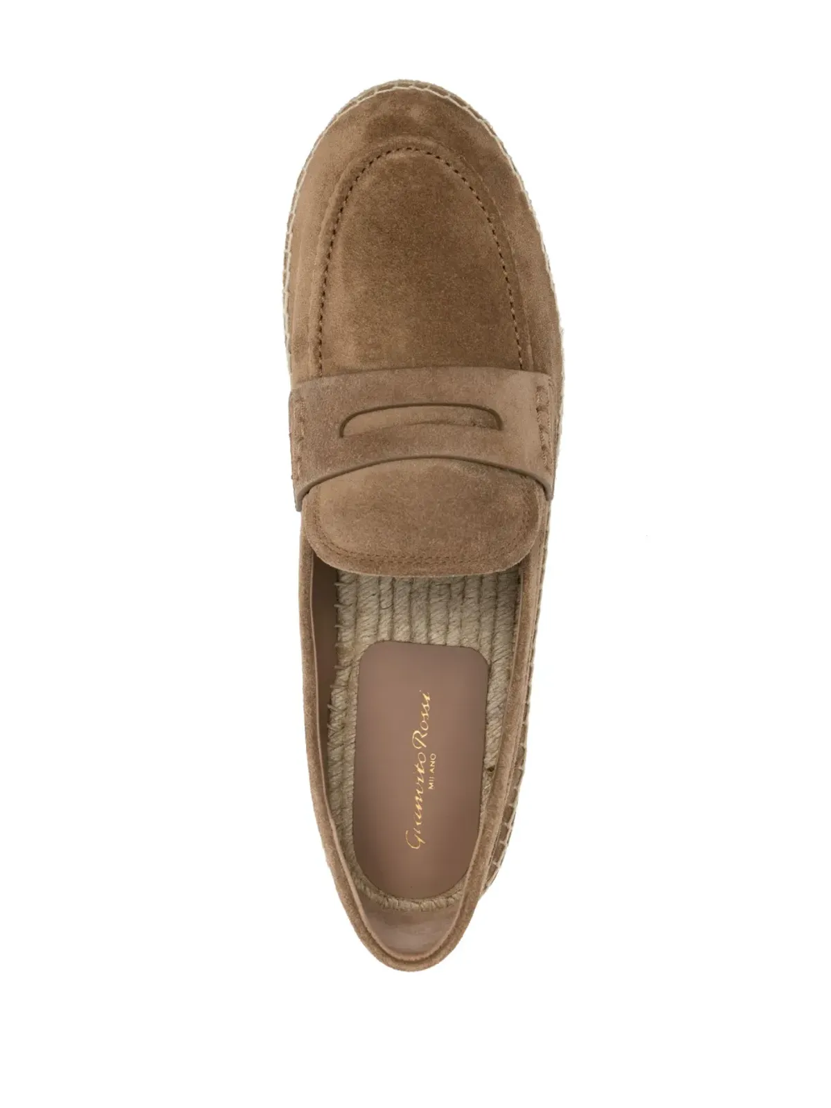 Gianvito Rossi ラウンドトゥ スエードエスパドリーレ - ブラウン - 画像4