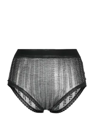 Rabanne bead-embellished high waist briefs - Black - サムネイル1