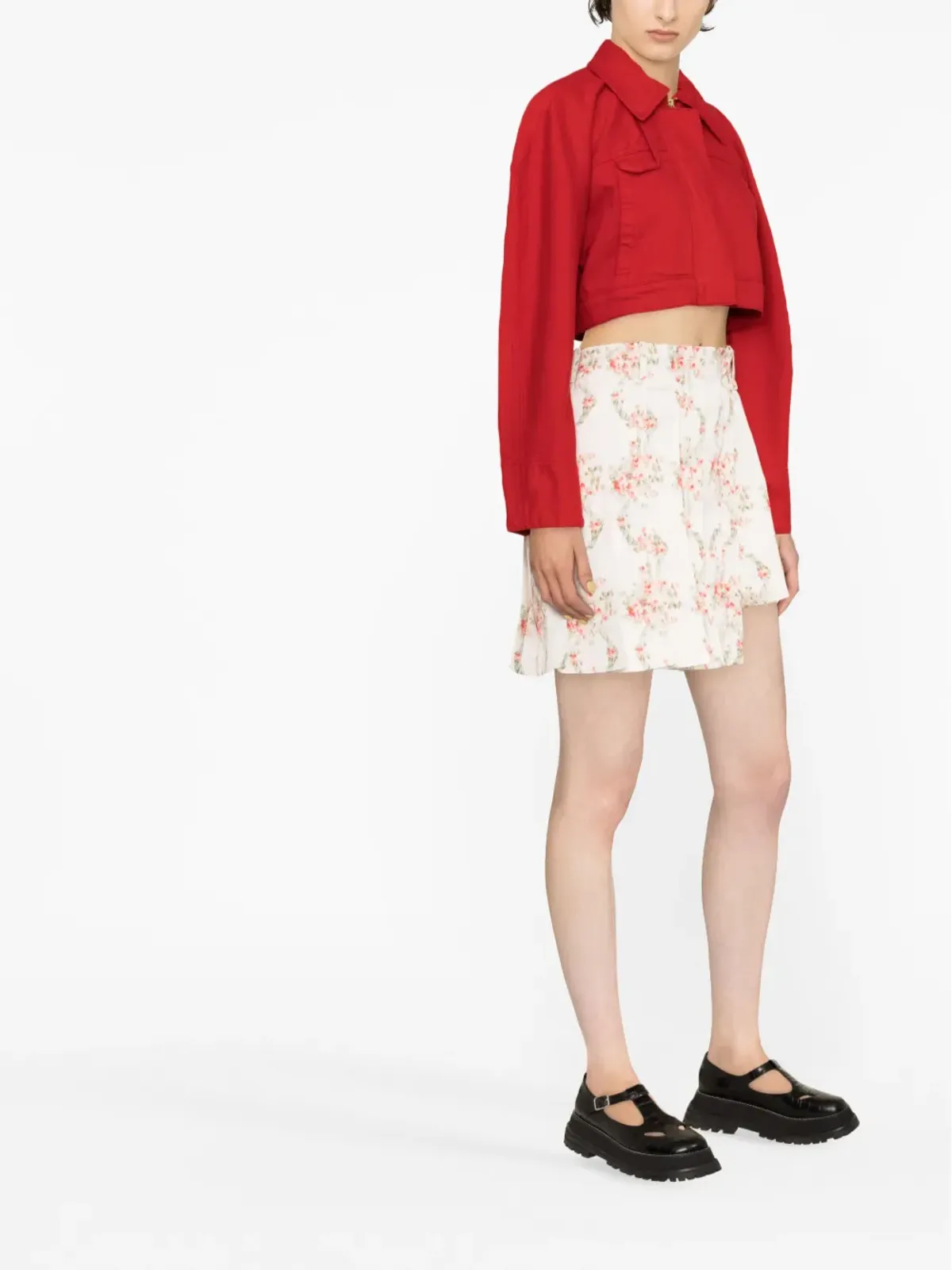 Simone Rocha 花柄プリント アシンメトリック・スコーツ - 画像2