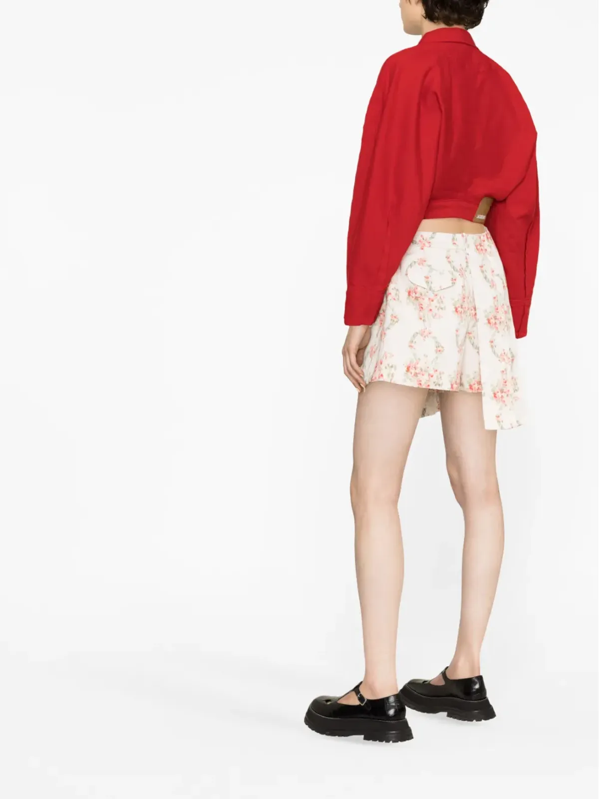 Simone Rocha 花柄プリント アシンメトリック・スコーツ - 画像3