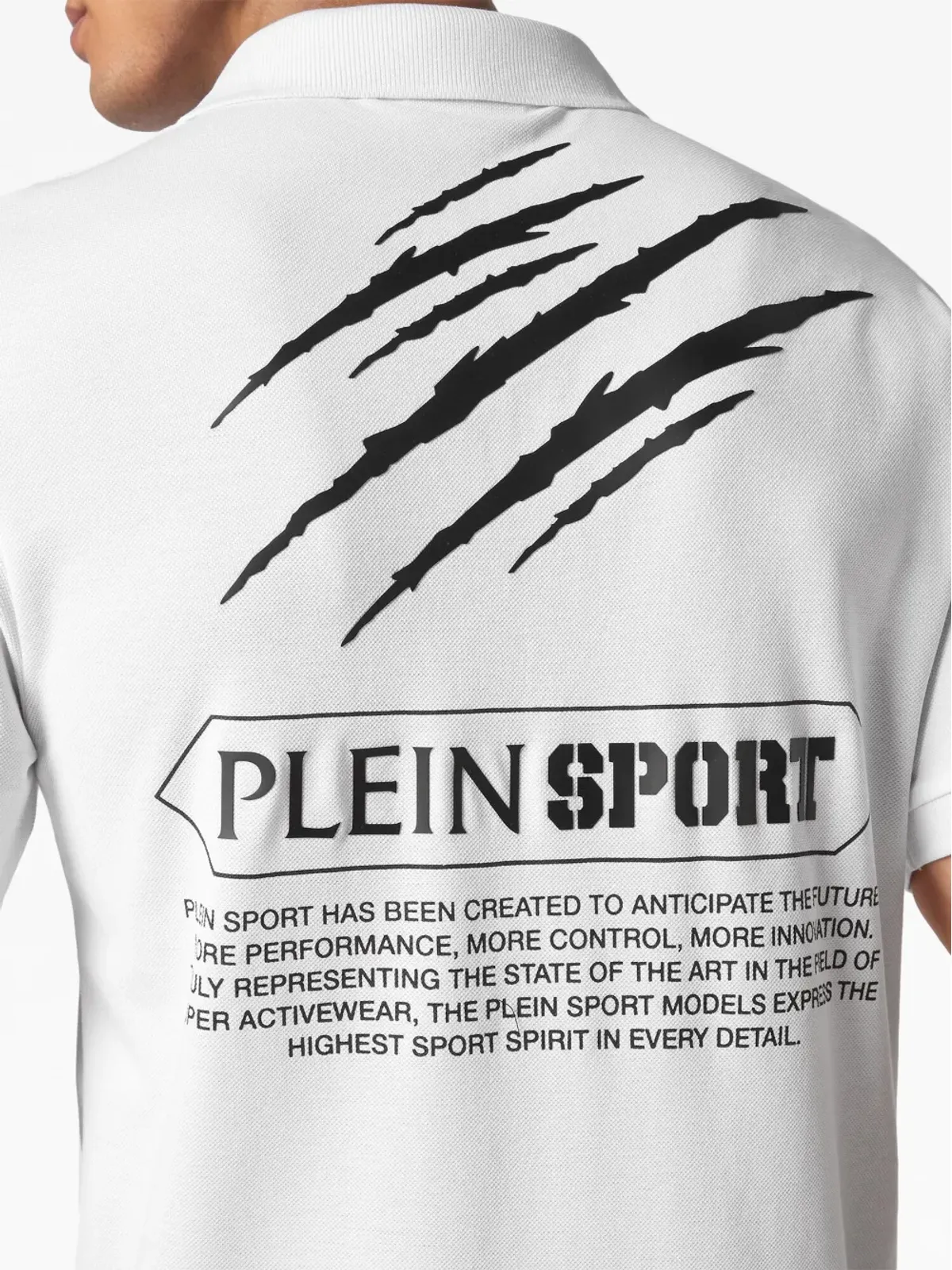 Plein Sport logo-print cotton polo shirt - White - 画像3