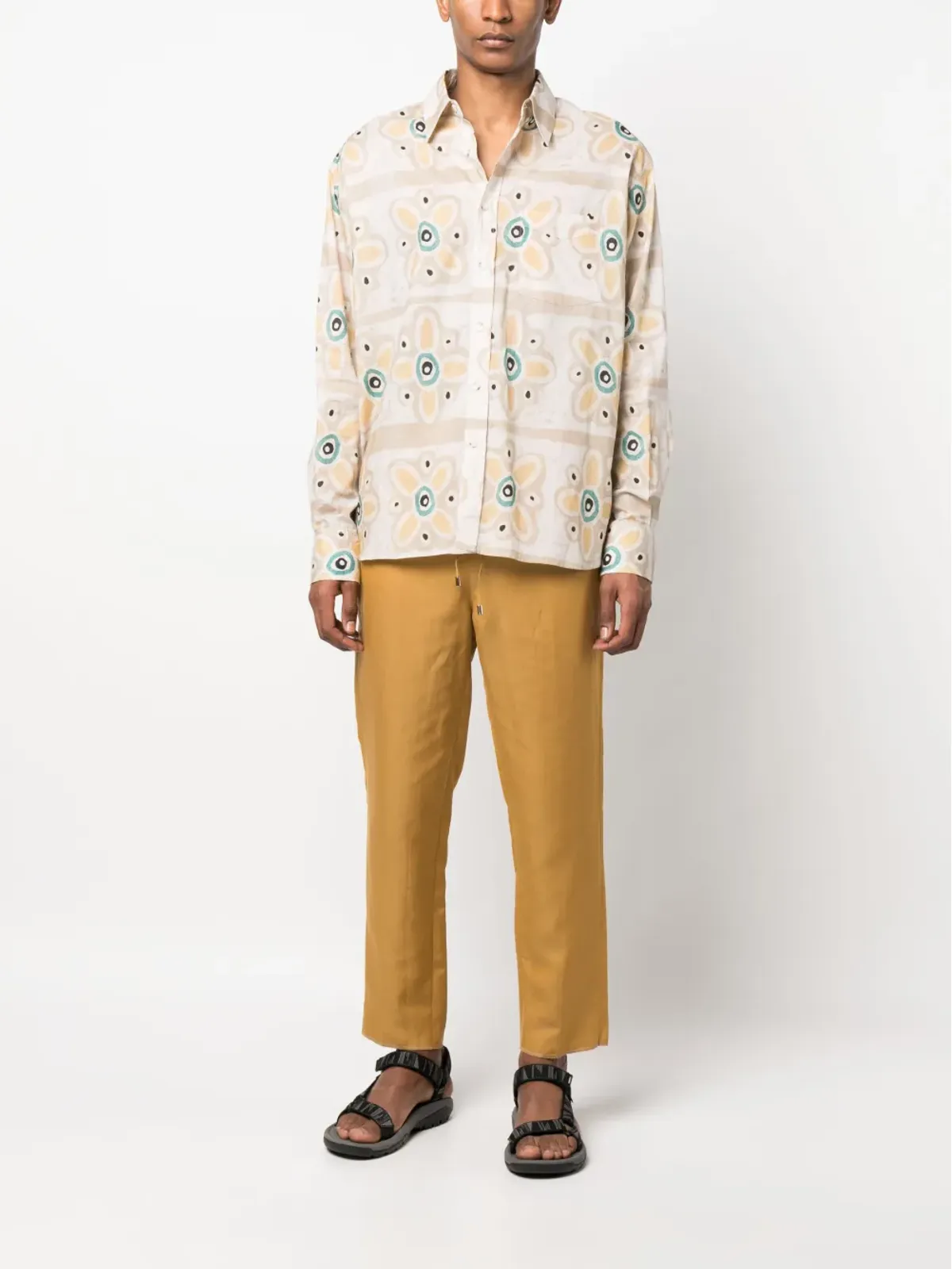 ETRO ドローストリングウエスト クロップドパンツ - ブラウン - 画像2