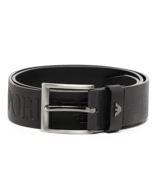 Emporio Armani エンボスドロゴ レザーベルト - サムネイル1