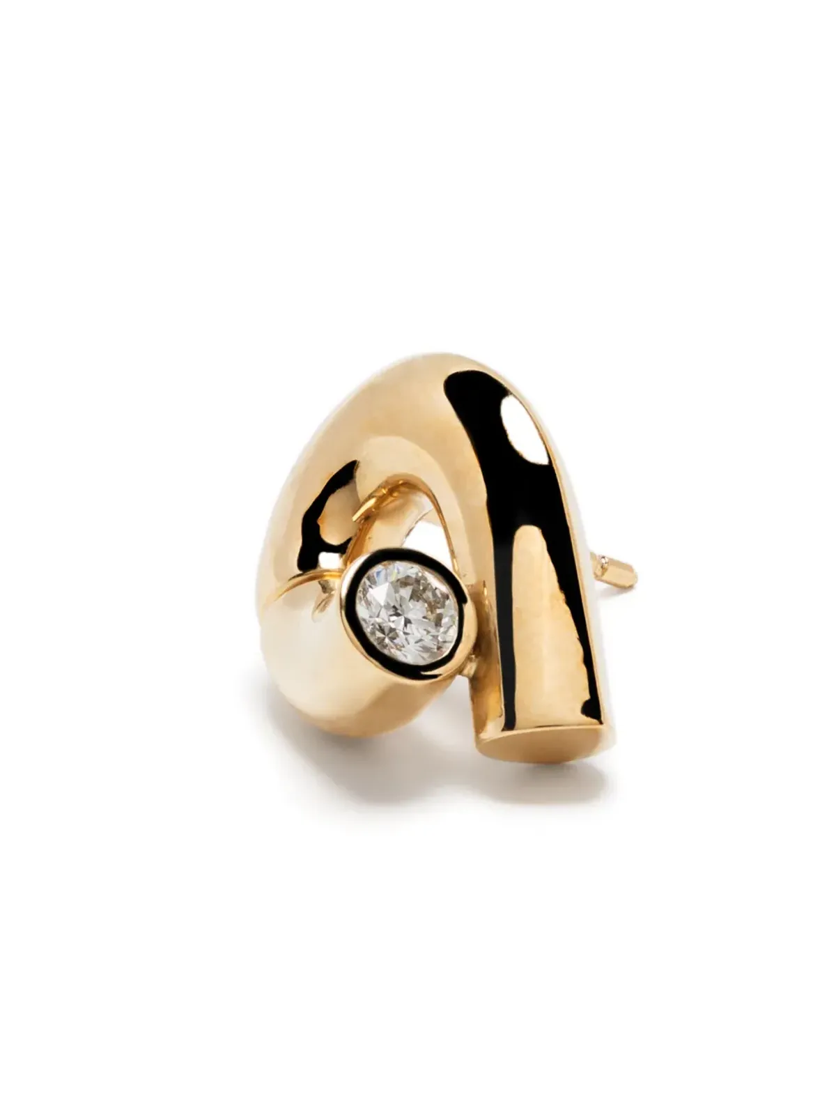 Tabayer 18kt イエローゴールド ダイヤモンドスタッドピアス - 画像3