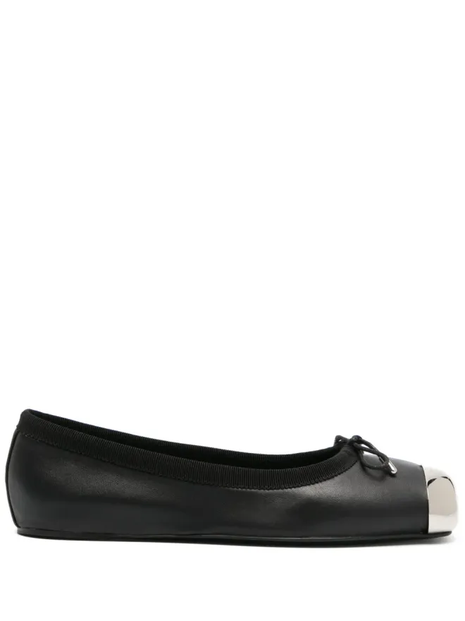 Alexander McQueen Alexander McQueen メタルトゥキャップ レザー バレリーナシューズの商品画像
