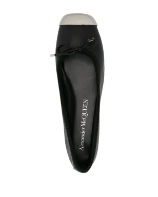 Alexander McQueen メタルトゥキャップ レザー バレリーナシューズ - サムネイル4