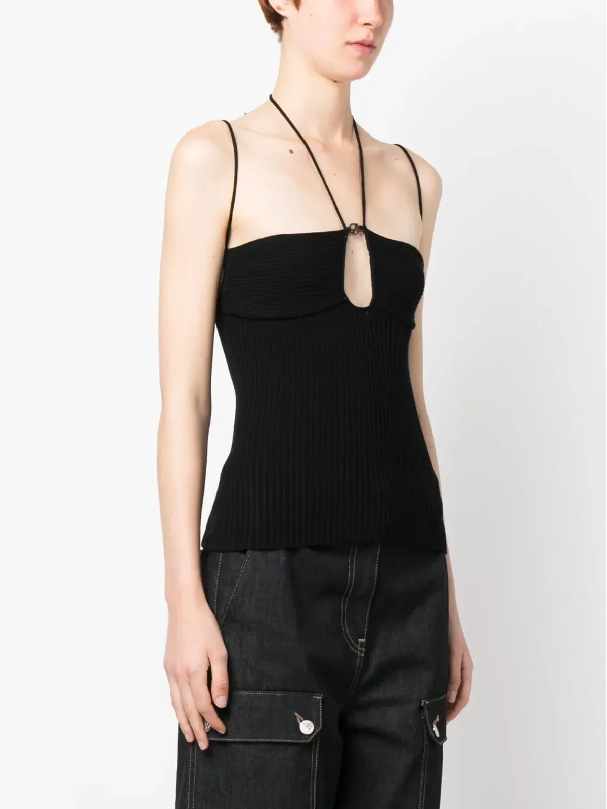 Blumarine カットアウトリブ編みトップ - 画像3