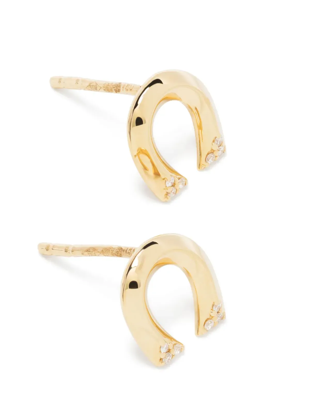 Harwell Godfrey 18K イエローゴールド ティニー・ホースシュー ダイヤモンド スタッド ピアス - 画像3