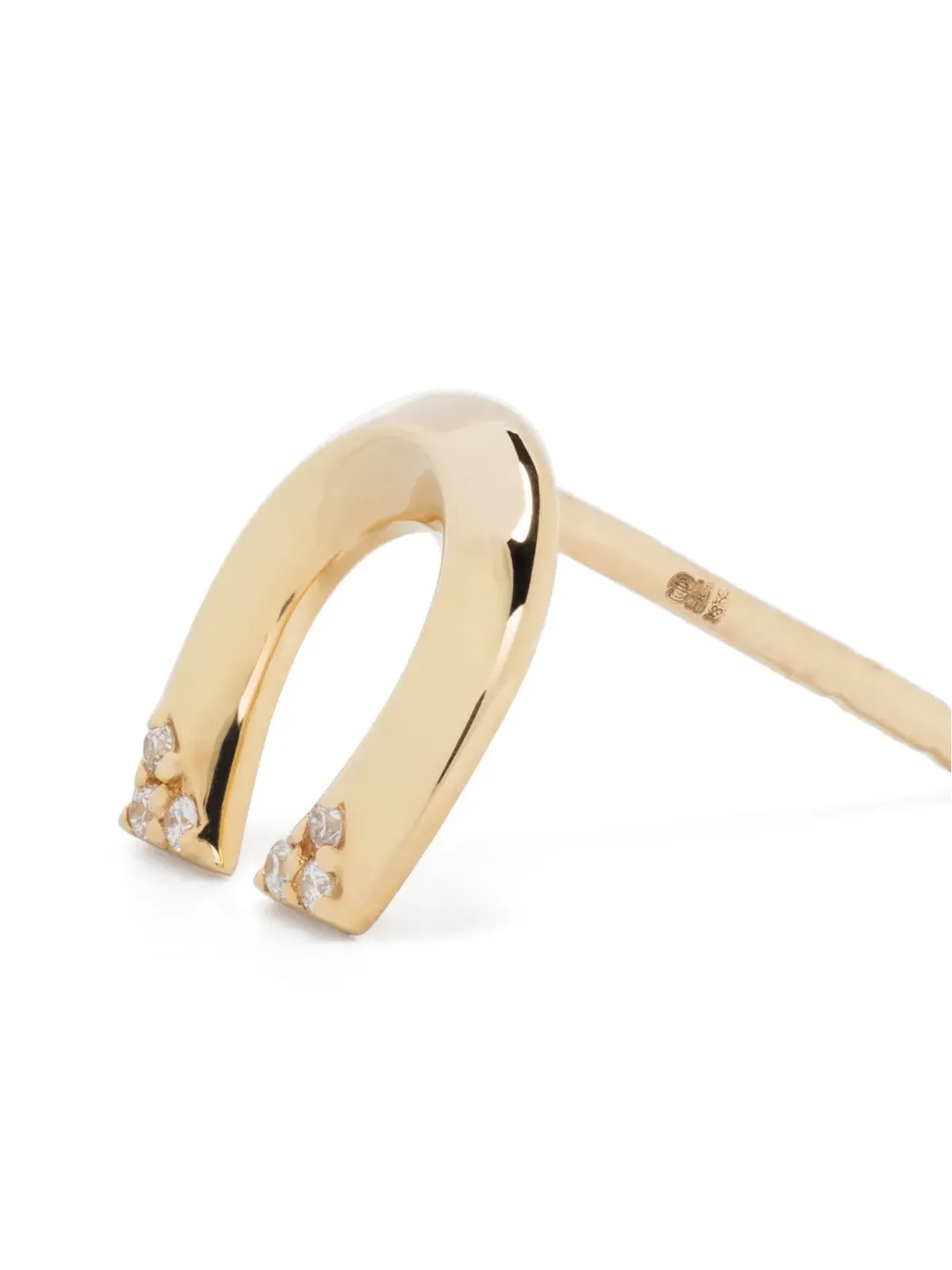 Harwell Godfrey 18K イエローゴールド ティニー・ホースシュー ダイヤモンド スタッド ピアス - 画像4