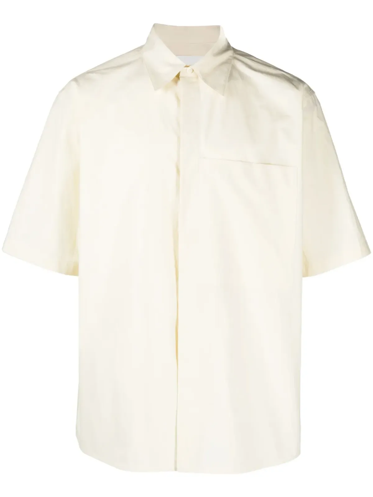 Jil Sander パッチポケットコットンシャツ（イエロー） - 画像1