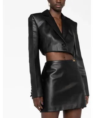 Versace メデューサモチーフ付きレザー・ミニスカート - サムネイル3