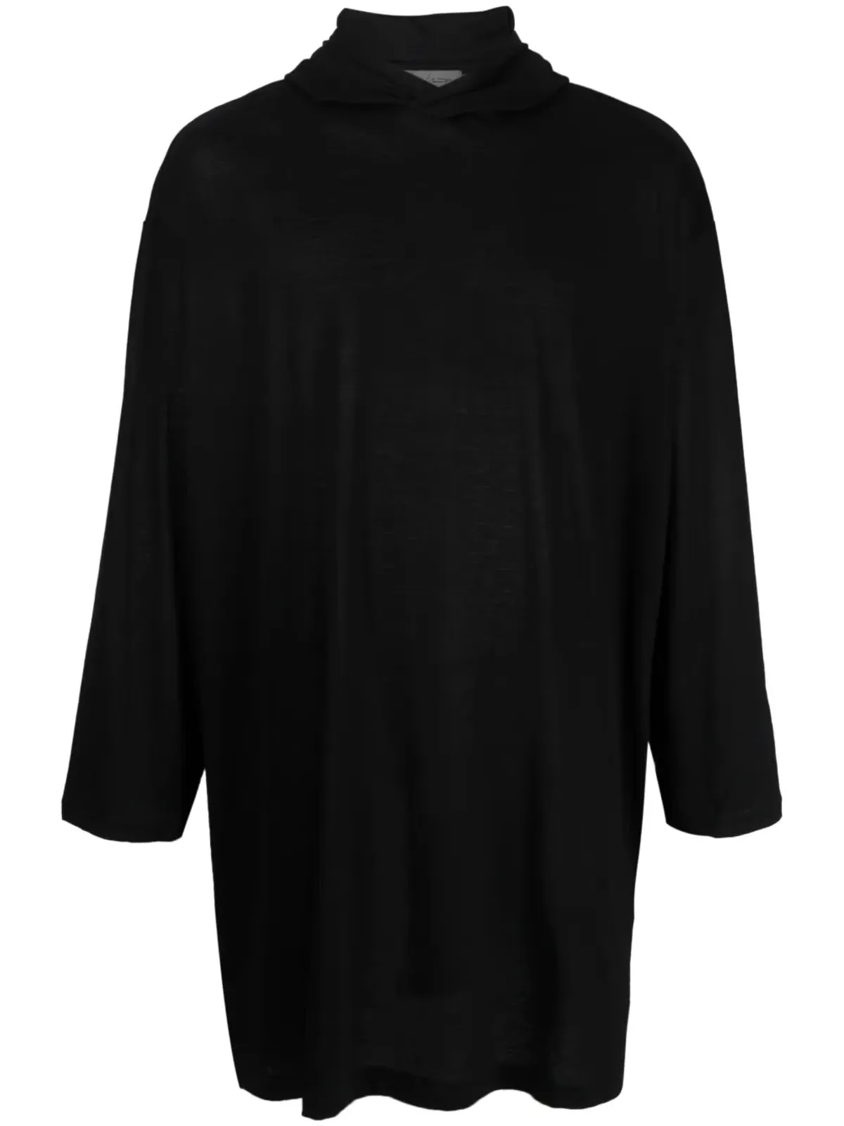 Yohji Yamamoto グラフィックプリント ロングフーディー Tシャツ - 画像1