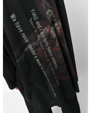 Yohji Yamamoto グラフィックプリント ロングフーディー Tシャツ - サムネイル5