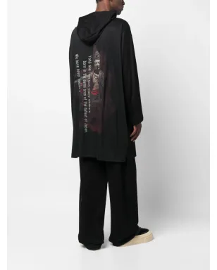 Yohji Yamamoto グラフィックプリント ロングフーディー Tシャツ - サムネイル2
