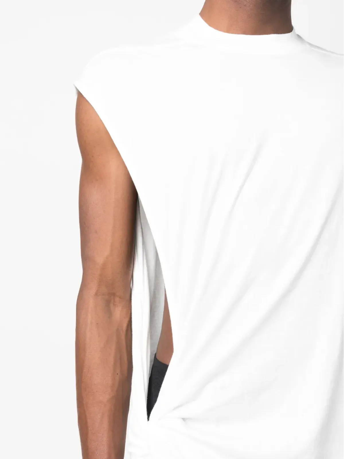 Rick Owens DRKSHDW ウェーブン ロングライン Tシャツ - ホワイト - 画像5