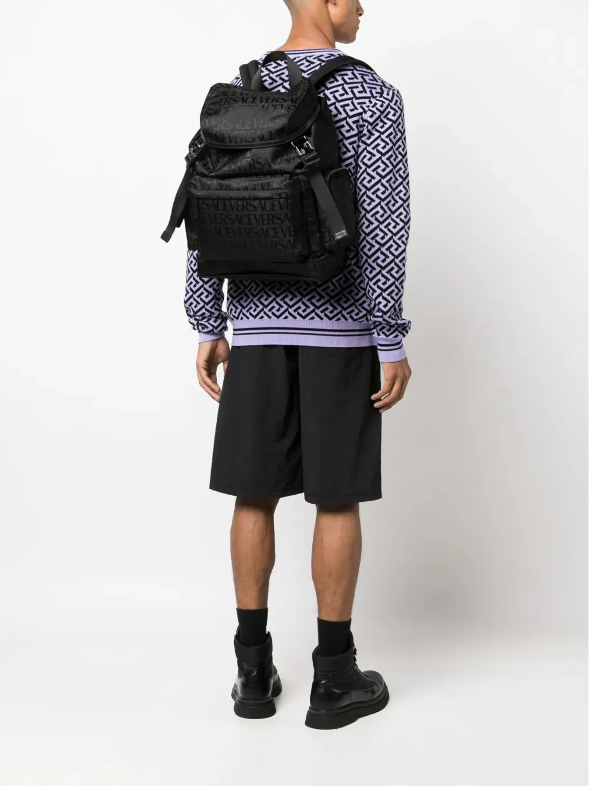 Versace オールオーバー ネオ バックパック - ブラック - 画像2