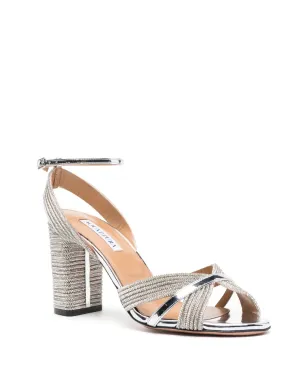 Aquazzura Sundance 85mm crystal-embellished sandals - Silver - サムネイル2