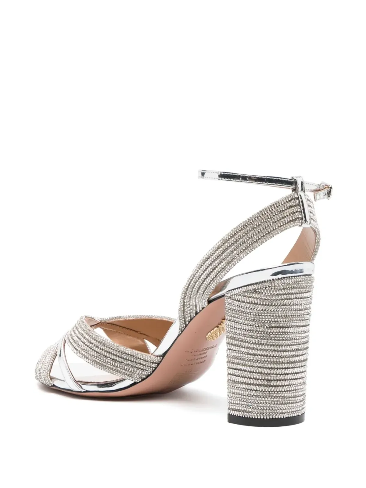 Aquazzura Sundance 85mm crystal-embellished sandals - Silver - 画像3