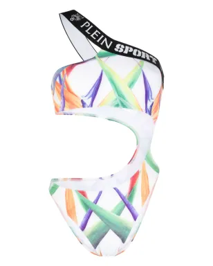 Plein Sport グラフィックプリント ワンショルダー水着 - サムネイル1
