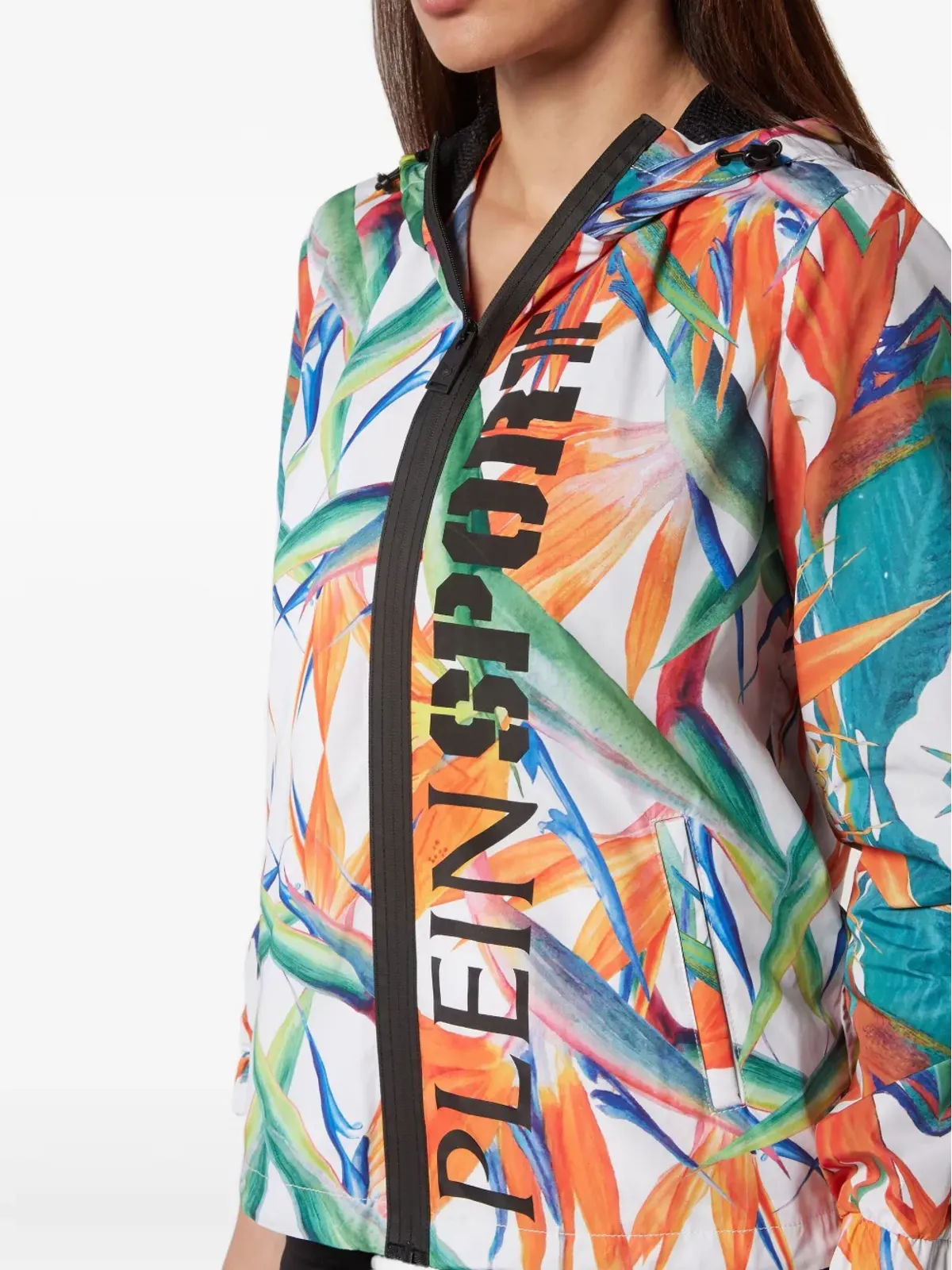 Plein Sport K-Way 花柄プリント ジップ付き軽量ジャケット - 画像5