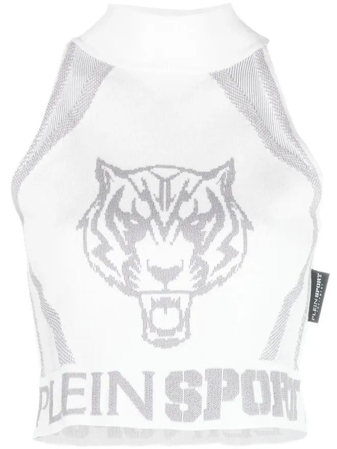 Plein Sport Plein Sport ジャカード ノースリーブ クロップトップの商品画像