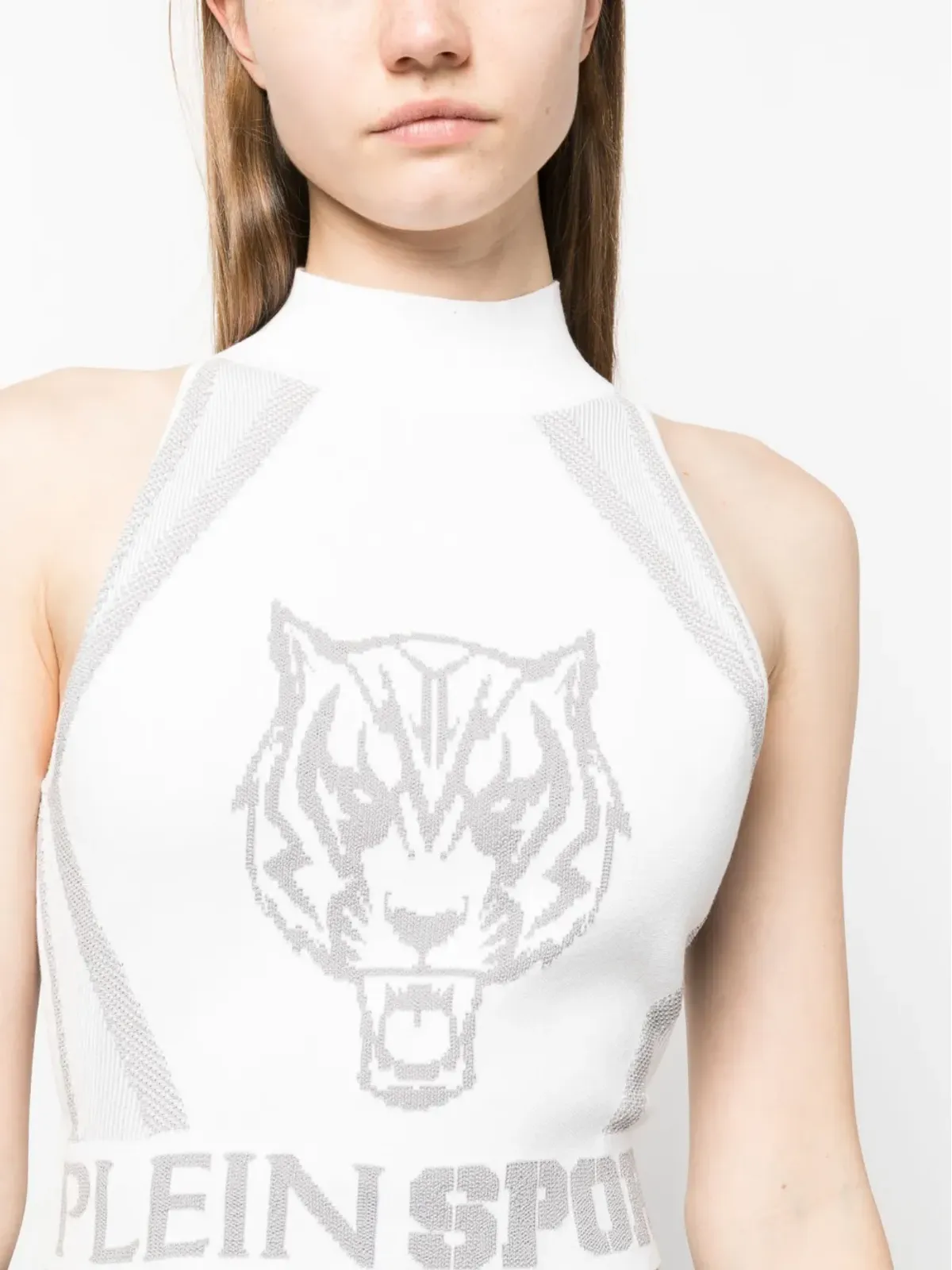 Plein Sport ジャカード ノースリーブ クロップトップ - 画像5