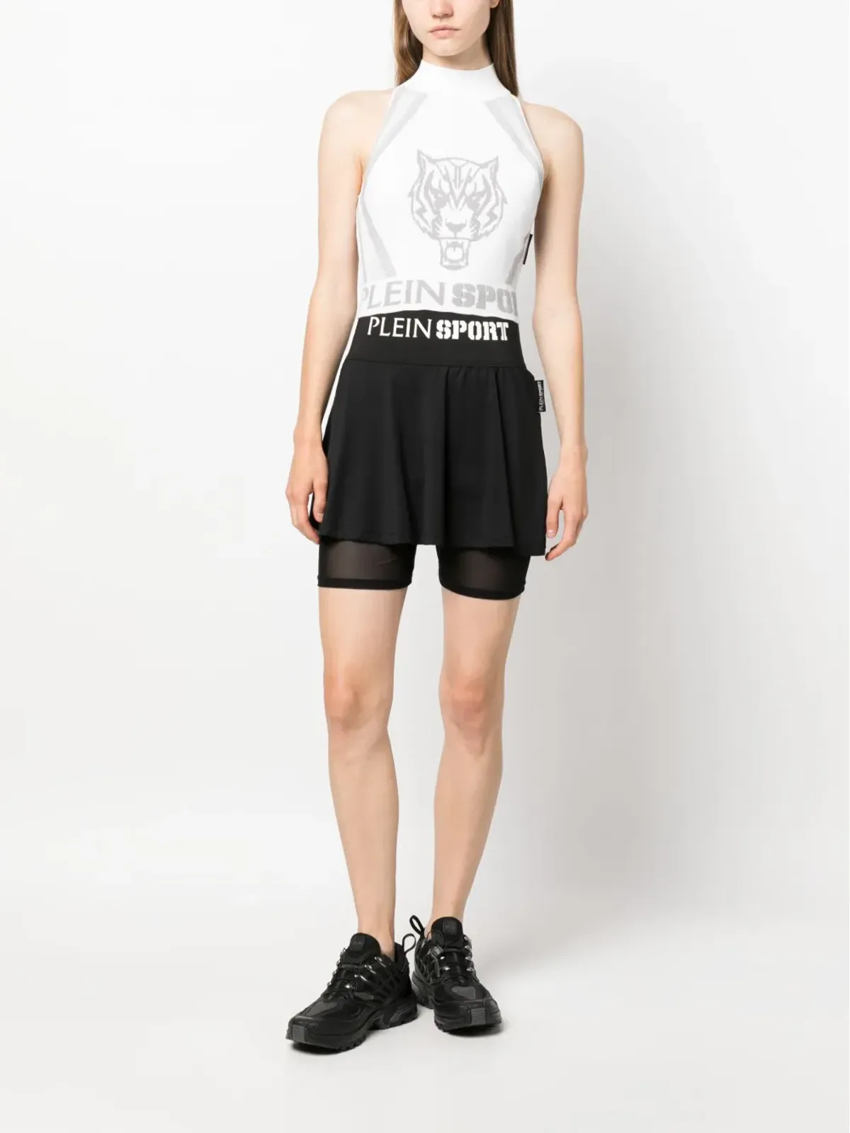 Plein Sport ジャカード ノースリーブ クロップトップ - 画像2
