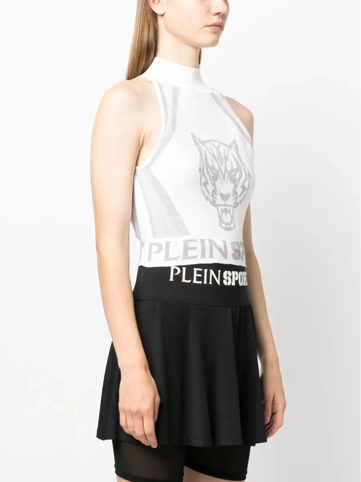 Plein Sport ジャカード ノースリーブ クロップトップ - 画像3