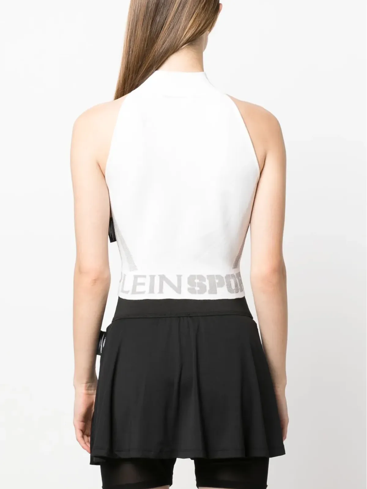 Plein Sport ジャカード ノースリーブ クロップトップ - 画像4