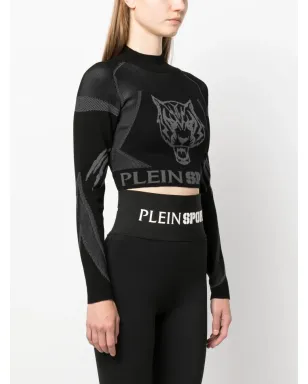 Plein Sport ジャカード編み長袖ニット クロップドトップ - サムネイル3