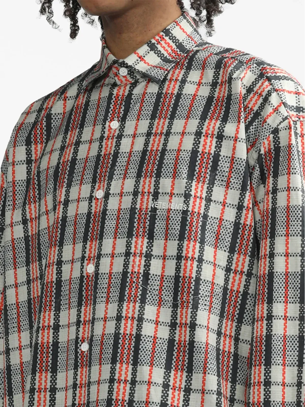 VETEMENTS チェック柄コットンシャツ - 画像5