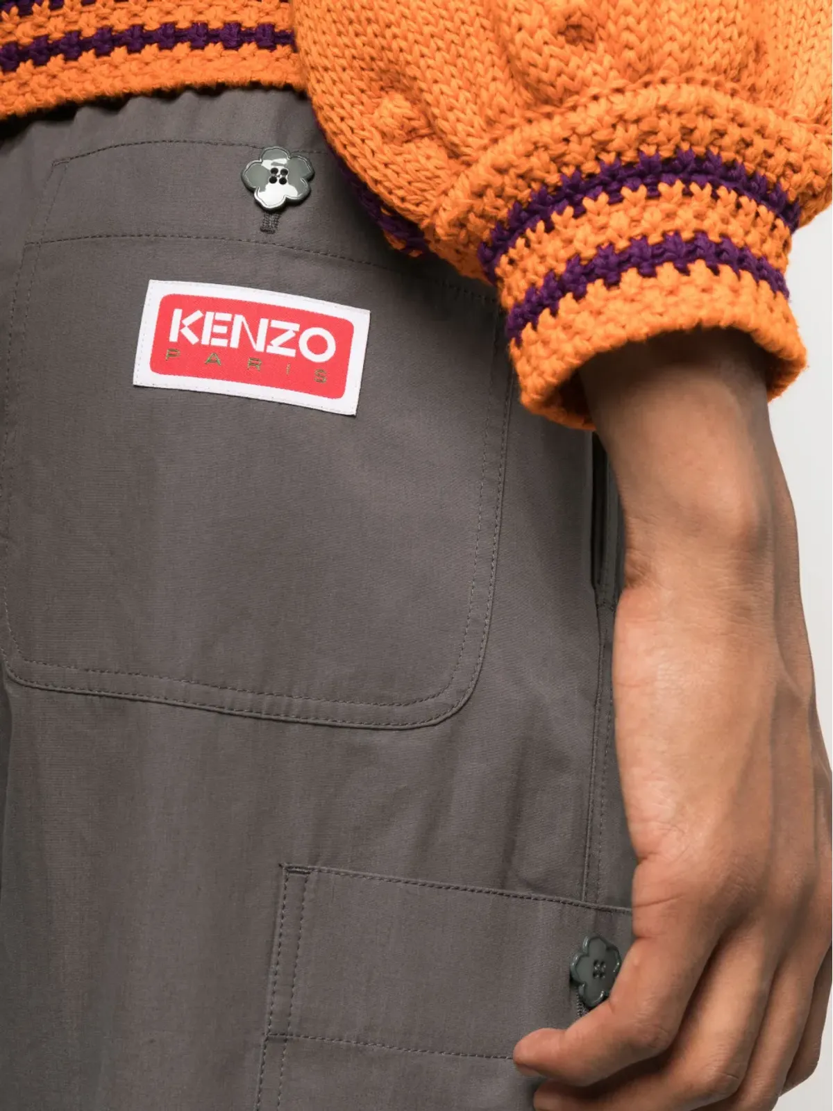 Kenzo ロゴパッチ・ストレートレッグパンツ - 画像5