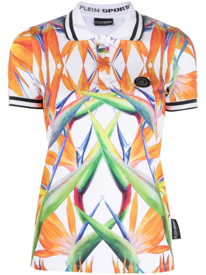 Plein Sport Plein Sport フローラルプリント コットンポロトップの商品画像