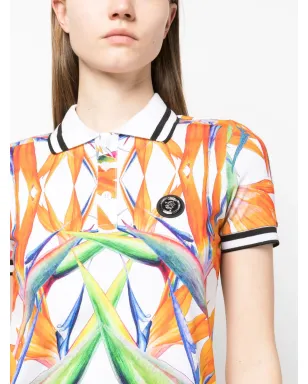 Plein Sport フローラルプリント コットンポロトップ - サムネイル5