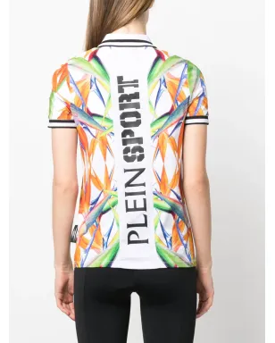 Plein Sport フローラルプリント コットンポロトップ - サムネイル4