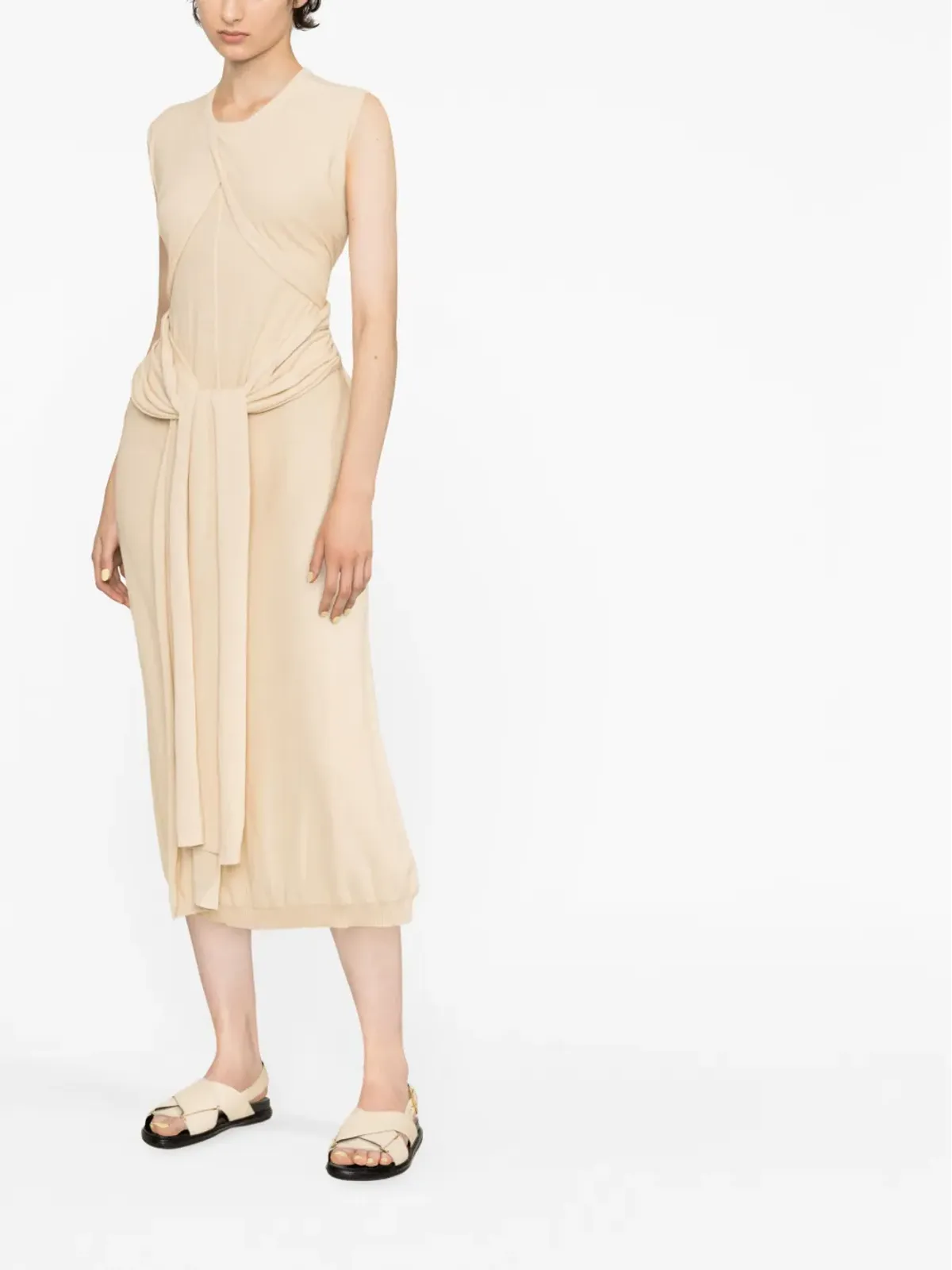 LEMAIRE tie-detail cotton dress - 画像2
