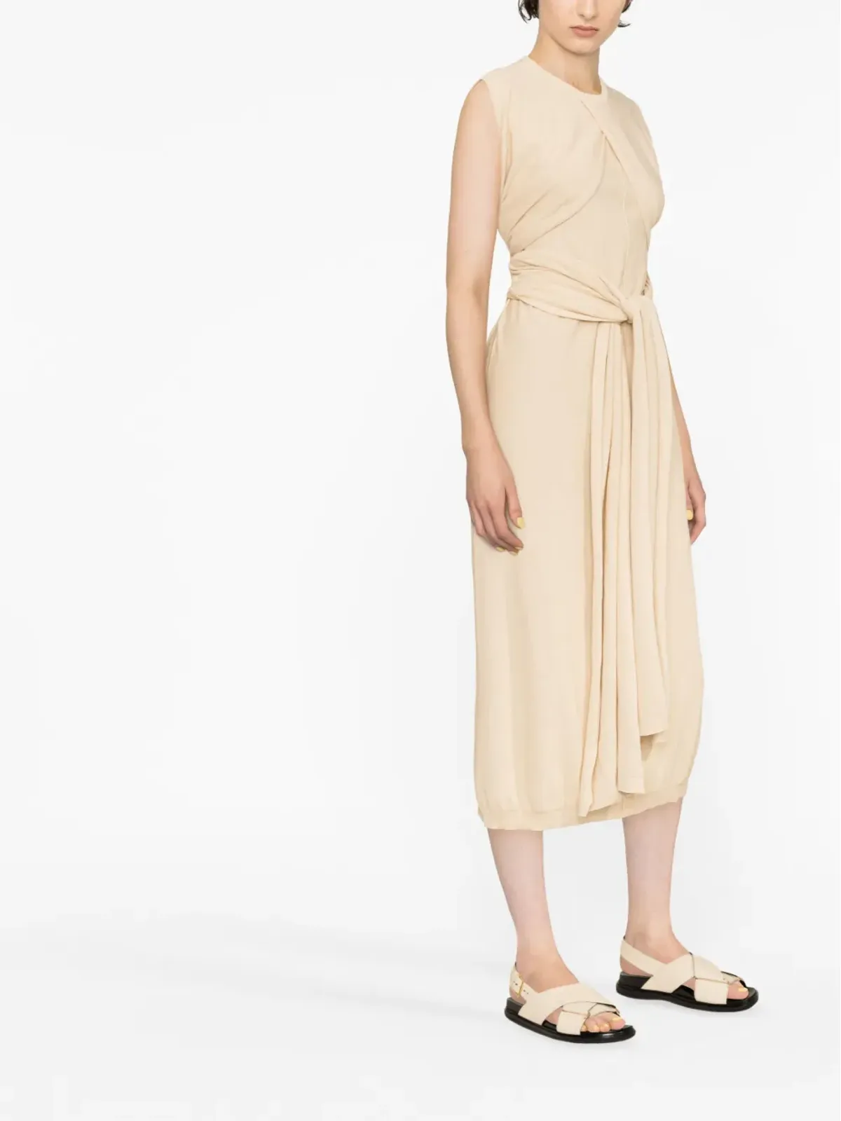 LEMAIRE tie-detail cotton dress - 画像3