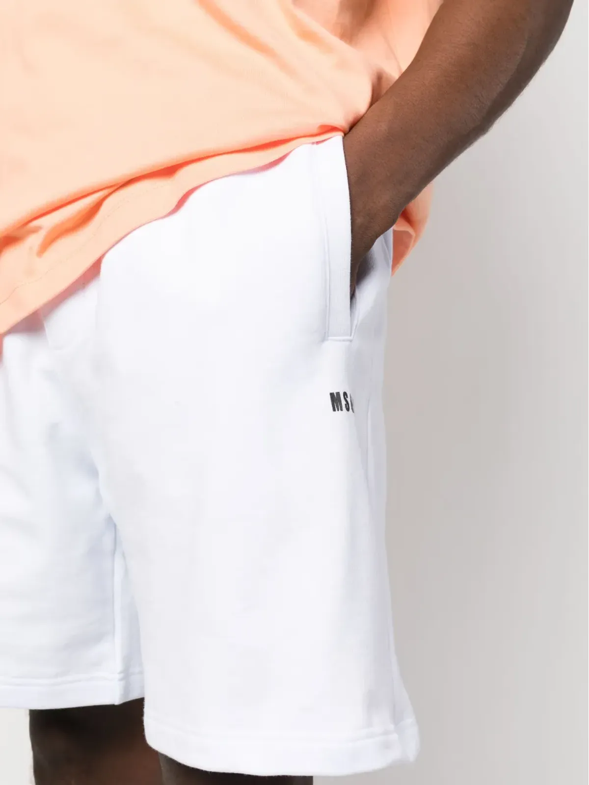 MSGM ロゴプリント コットンショーツ - White - 画像5