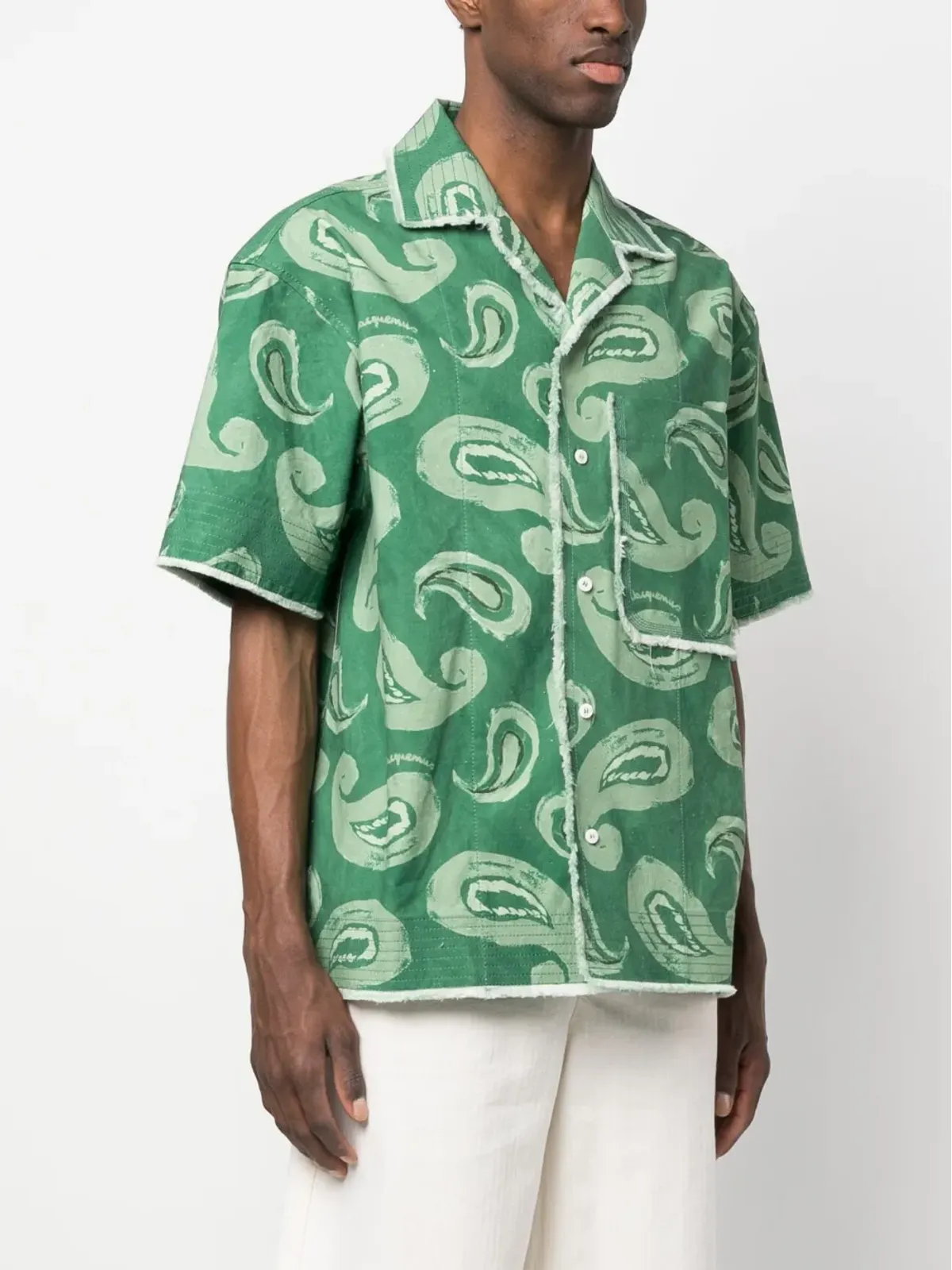 Jacquemus アーティコオ ペイズリープリント フリンジエッジ シャツ - 画像3