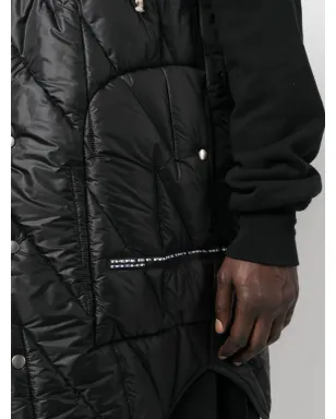 Rick Owens DRKSHDW キルテッド ミッドレングス ジレ - ブラック - サムネイル5