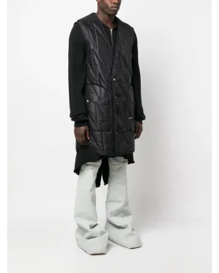 Rick Owens DRKSHDW キルテッド ミッドレングス ジレ - ブラック - サムネイル3