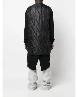 Rick Owens DRKSHDW キルテッド ミッドレングス ジレ - ブラック - サムネイル4