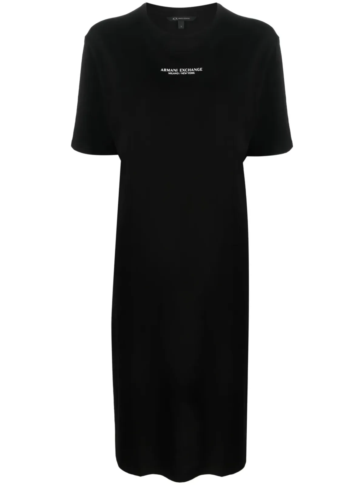 Armani Exchange ロゴプリント サイドスリット Tシャツドレス - 画像1