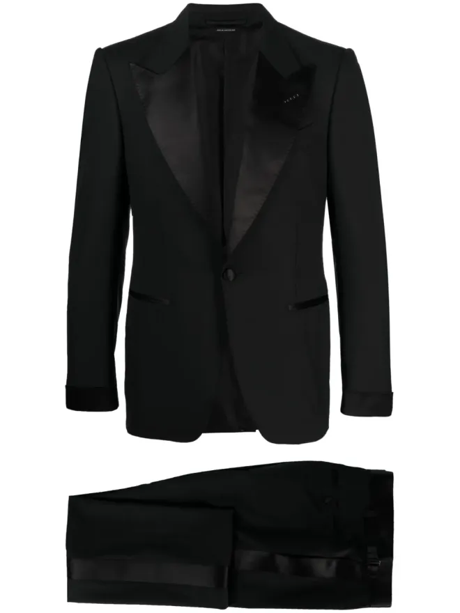TOM FORD TOM FORD ピークドラペル シングルブレストスーツ - ブラックの商品画像