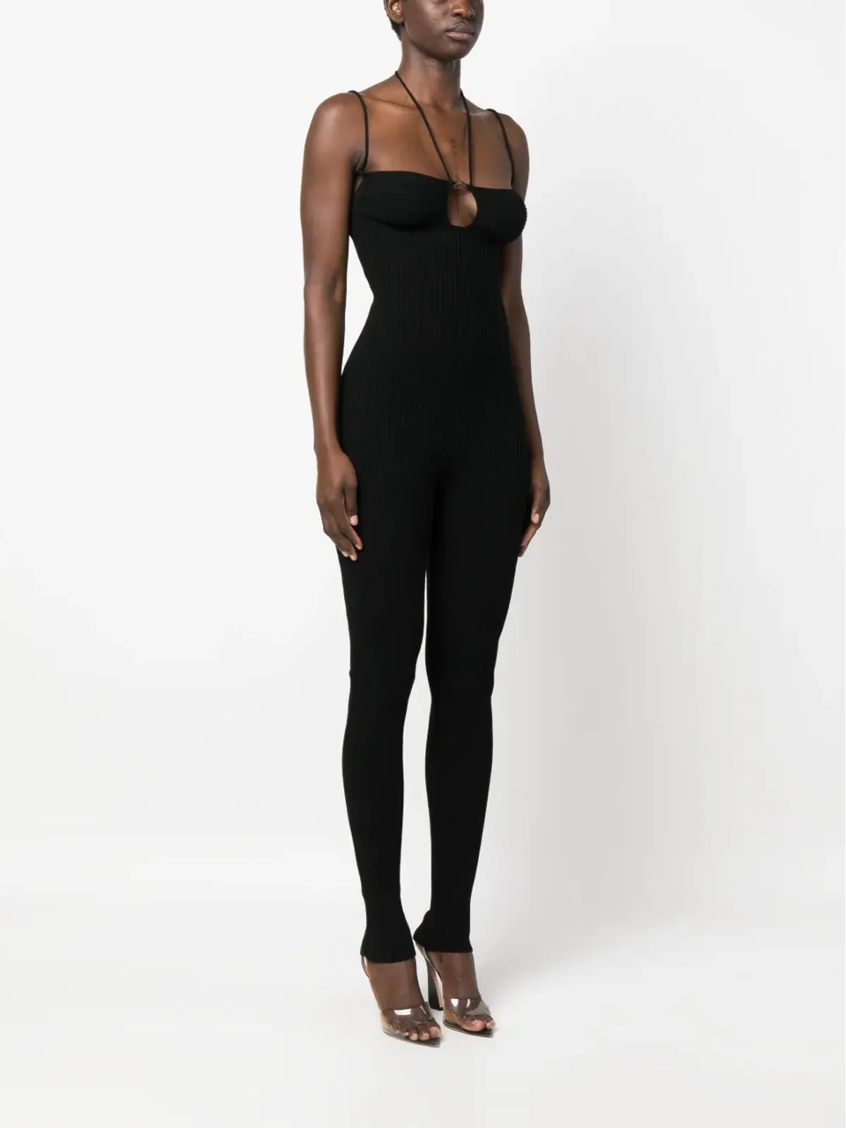 Blumarine ストラッピーリブニットジャンプスーツ - 画像3