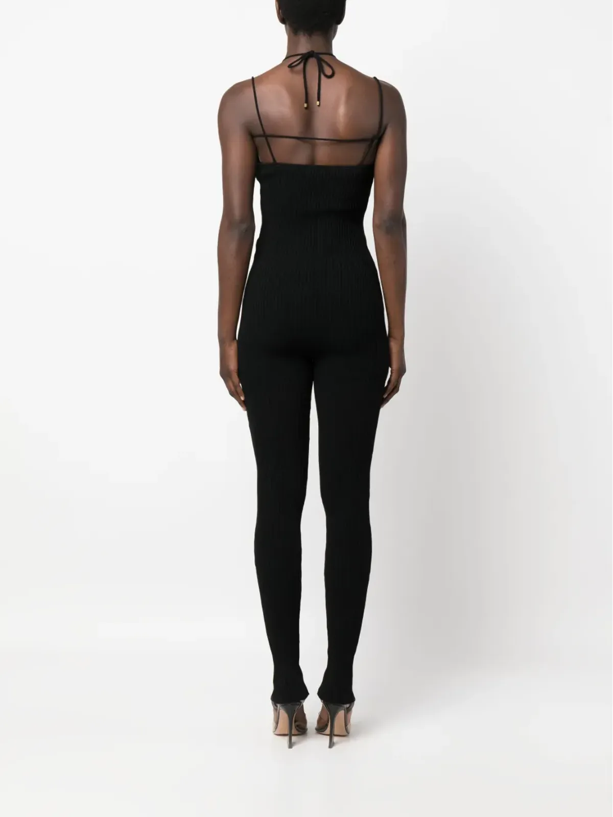 Blumarine ストラッピーリブニットジャンプスーツ - 画像4