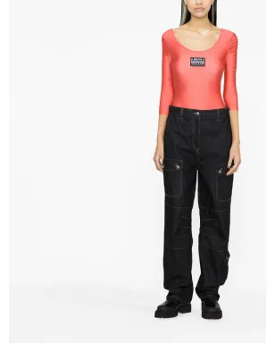 Just Cavalli ロゴパッチ付きスクープネック ボディスーツ - サムネイル3