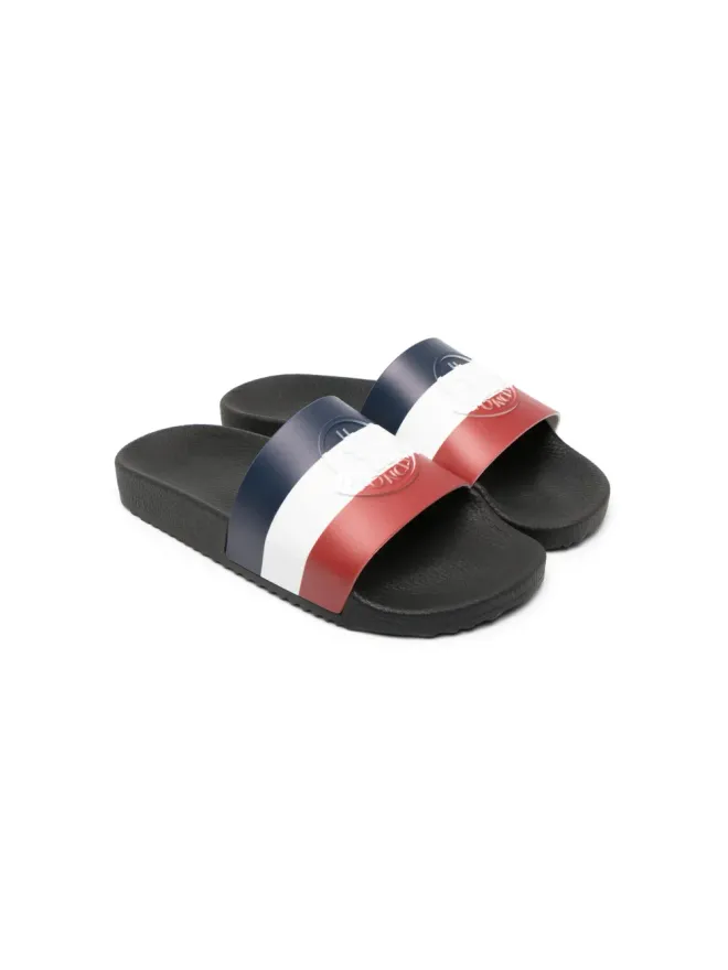 Moncler Enfant Moncler Enfant Basile エンボスロゴ・スライド ブラックの商品画像